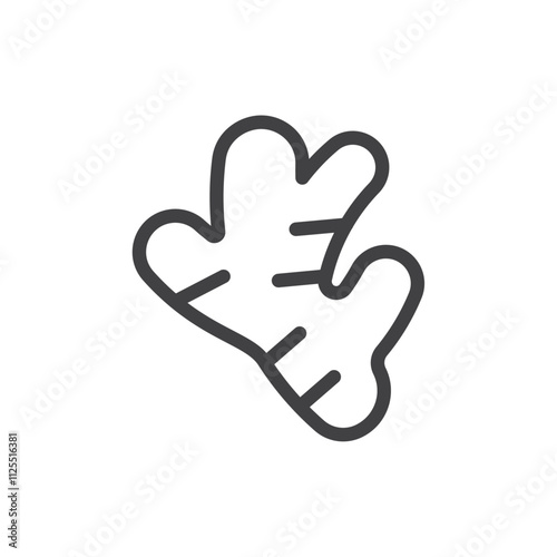 Turmeric root icon Vector logo outline