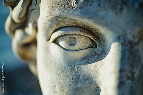 A detailed image of a statue's face, ideal for use in historical or artistic contexts