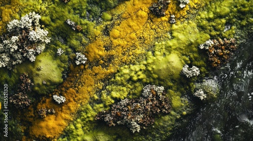 Vibrant Lichen Ecosystem: A Close-Up View of Nature's Colorful Tapestry