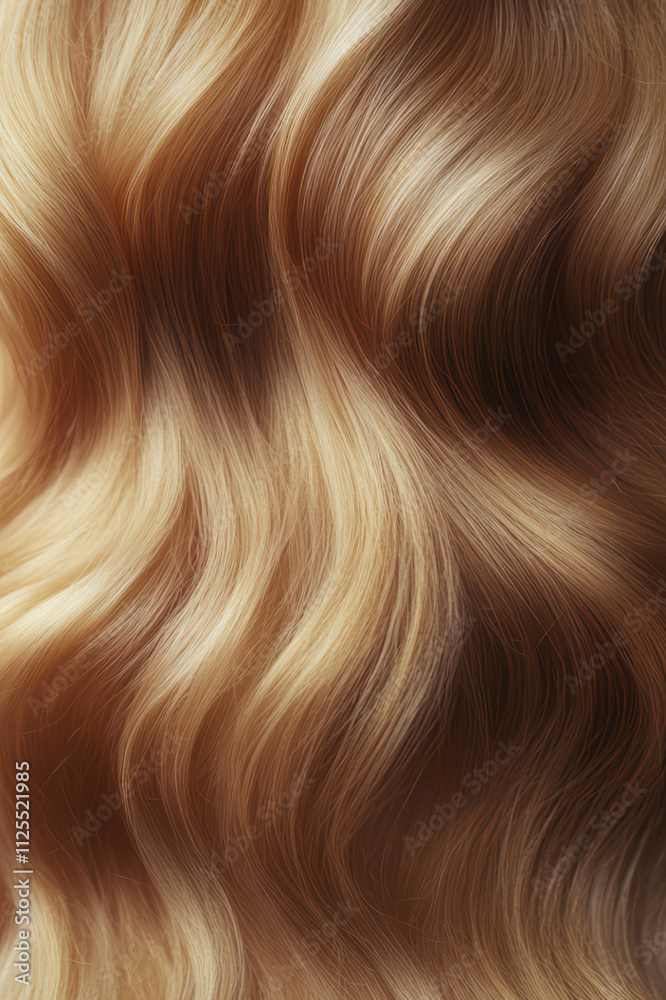 Long golden wavy mane shown in natural light with soft curls and rich texture Long golden wavy mane shown in natural light with soft curls and rich texture