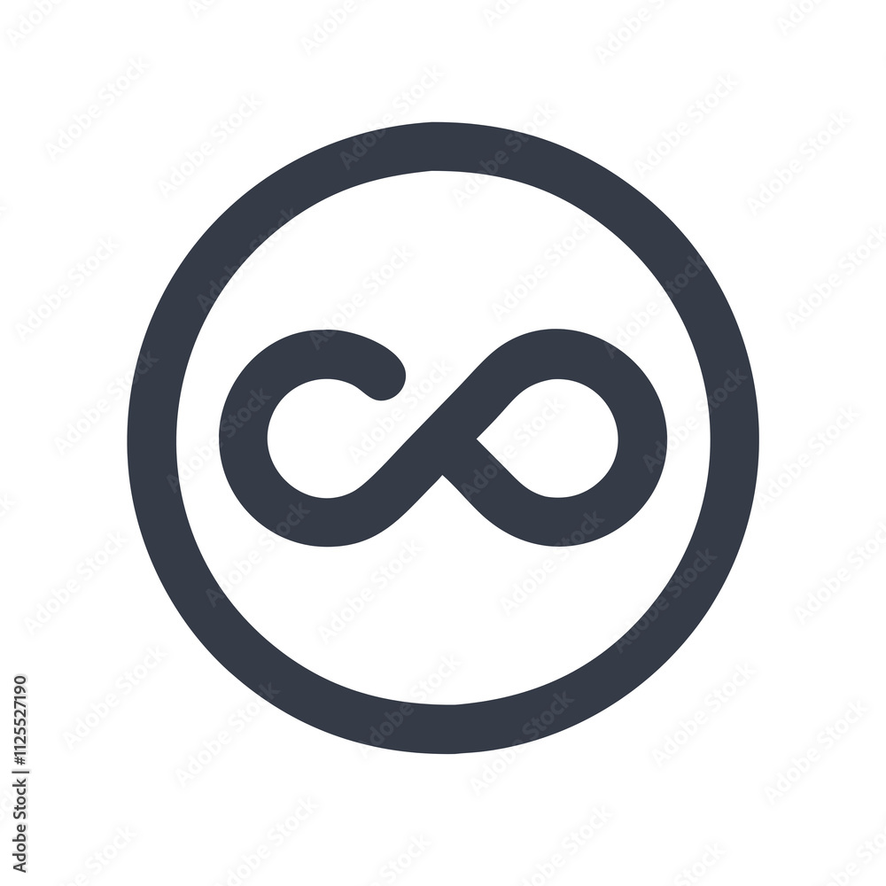 An infinite symbol elegantly displayed on a clean white background, representing eternity and continuity.