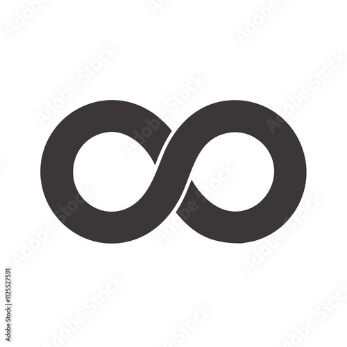 An infinite symbol elegantly displayed on a clean white background, representing eternity and continuity.