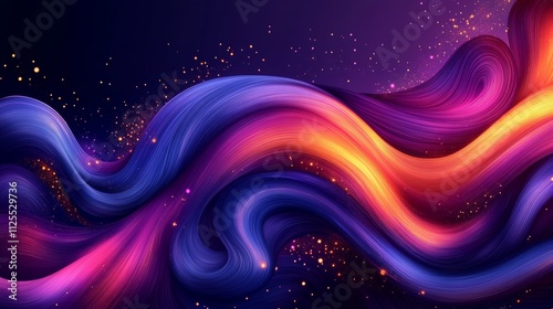 Colorful Abstract Background with Ripples and Constellations