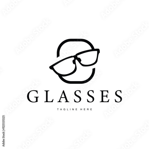 simple design silhouette logo glasses illustration modern fashion style for product brand