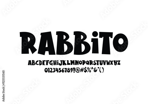 Rabbito font for logo and headline. Isolated Vector typeset	