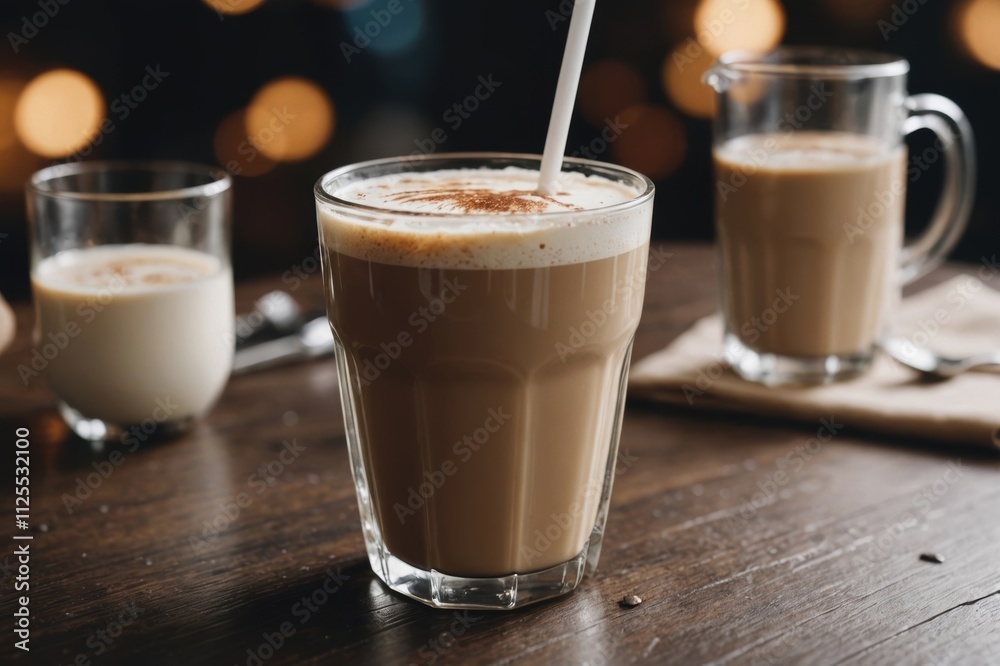Close up shot of milk coffee drink Close up shot of milk coffee drink