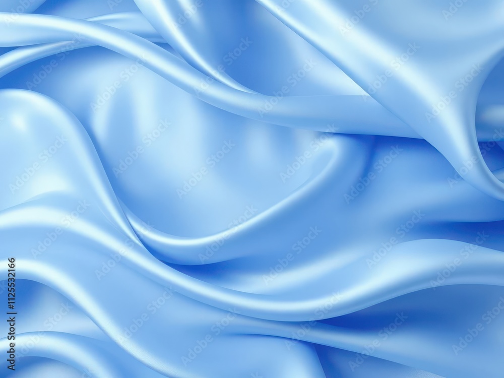 Elegant silky waves in shades of blue and silver, silver Elegant silky waves in shades of blue and silver, silver