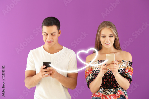 Young couple with mobile ph...