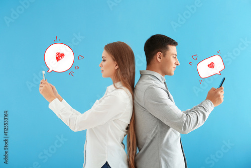 Young couple with mobile ph...