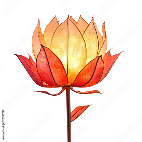 Colorful Chinese Lantern Festival Isolated On Transparent Background  photo