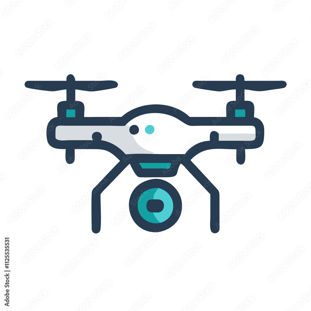 drone icon displayed on a clean white background, symbolizing modern technology and innovation. drone icon displayed on a clean white background, symbolizing modern technology and innovation.
