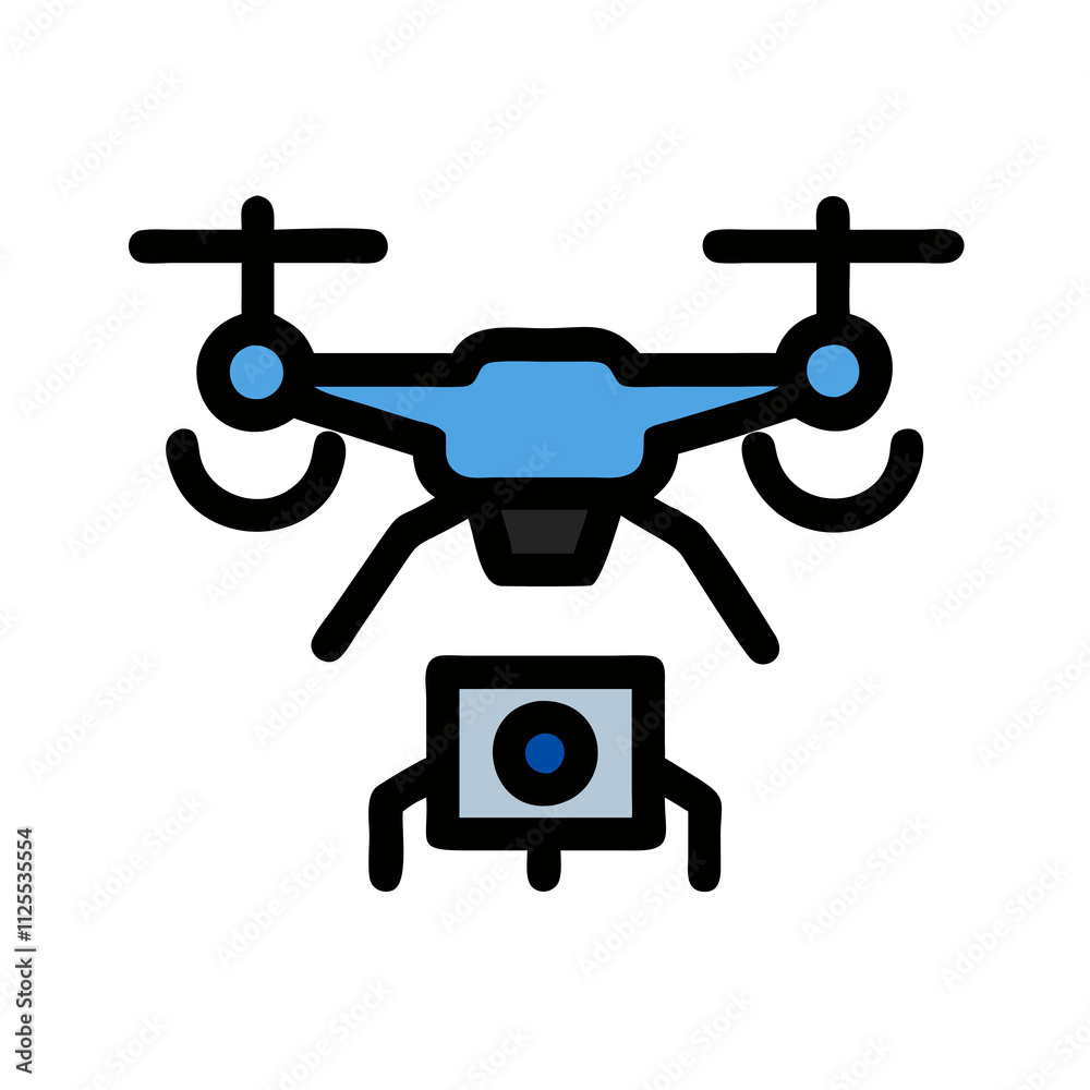drone icon displayed on a clean white background, symbolizing modern technology and innovation. drone icon displayed on a clean white background, symbolizing modern technology and innovation.