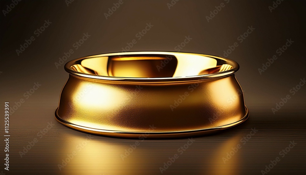 gold empty pet food bowl isolated gold empty pet food bowl isolated