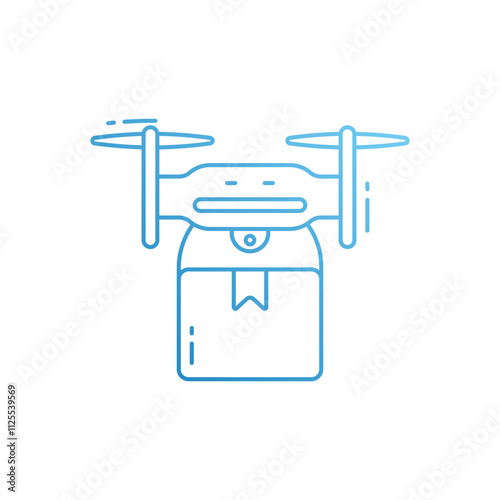 Drone delivery vector icon