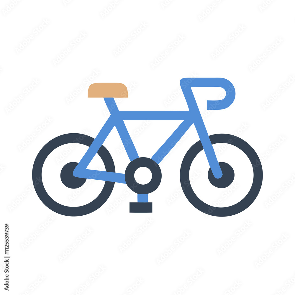 Bicycle icon in flat design, featuring a simple vector illustration with a modern aesthetic. Bicycle icon in flat design, featuring a simple vector illustration with a modern aesthetic.