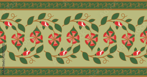 Φωτογραφία Vector seamless floral ethnic frieze series