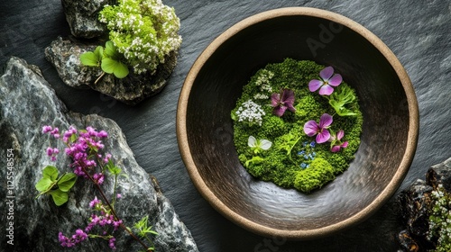 Artistic Edible Landscape: A Culinary Masterpiece photo