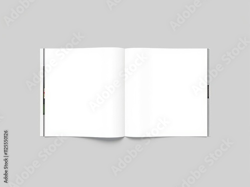 A blank brochure magazine with a sleek design, isolated on a grey background for easy customization and replacement, magazine, advertising