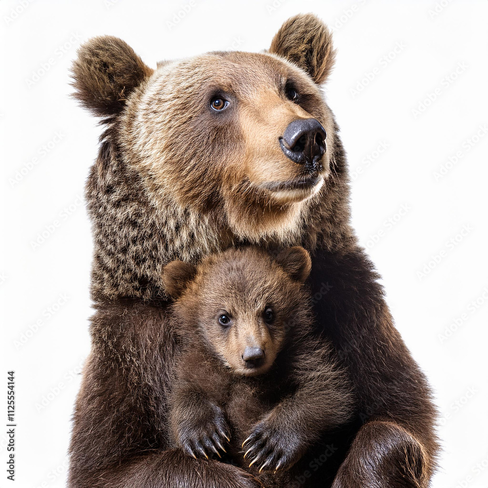 Obraz premium maman, bébé, ours, animal, isolé, mignon, mammifère, animal de compagnie, blanc, fourrure, pâques, lièvre, animal de compagnie, duveteux, brun, lapin, joli, rongeur, petit, bébé, animalGenerated image