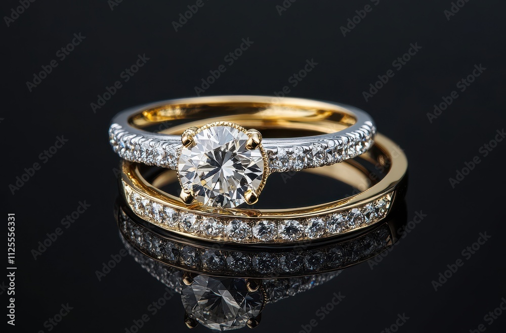 Elegant Wedding Rings with Sparkling Diamonds on Black Background Showcasing Luxury and Timeless Beauty for Special Occasions and Romantic Moments Elegant Wedding Rings with Sparkling Diamonds on Black Background Showcasing Luxury and Timeless Beauty for Special Occasions and Romantic Moments
