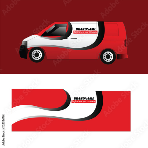 vector sticker design for delivery van car body