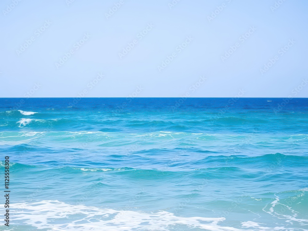 Pure blue turquoise water texture of the ocean sea with foam and waves, peaceful, nature, waves Pure blue turquoise water texture of the ocean sea with foam and waves, peaceful, nature, waves
