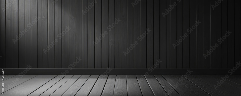 Aged walls and baseboards, a modern realistic illustration. Darkened wooden floor and wall with a realistic plank texture Aged walls and baseboards, a modern realistic illustration. Darkened wooden floor and wall with a realistic plank texture