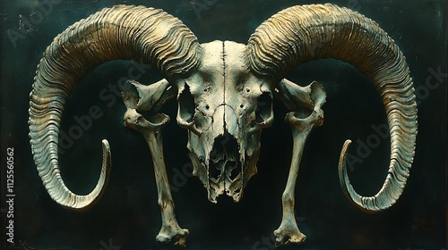 Artistic masterpiece ram skeleton highly detailed display image