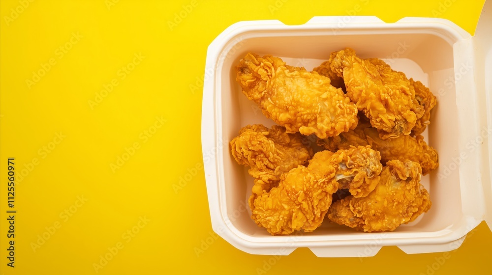 Container of fried chicken wings Container of fried chicken wings