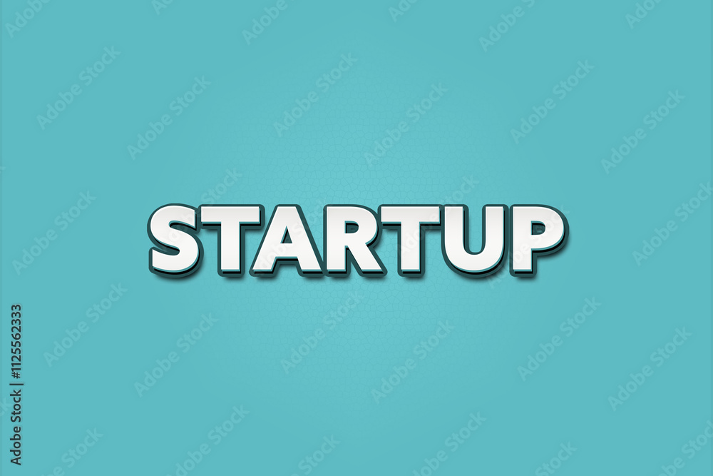 Startup. A Illustration with white text isolated on light green background. Startup. A Illustration with white text isolated on light green background.