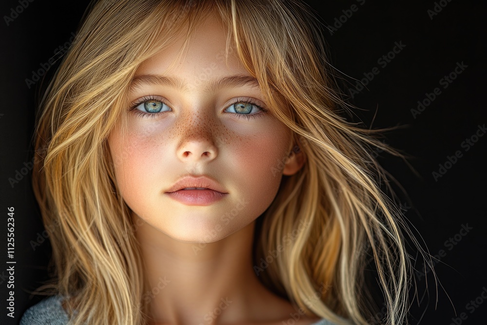 A woman with noticeable freckles on her face, offering a natural beauty look A woman with noticeable freckles on her face, offering a natural beauty look