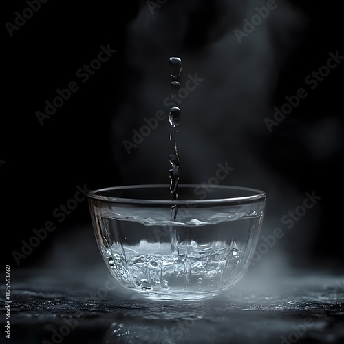 Water is poured into a glass