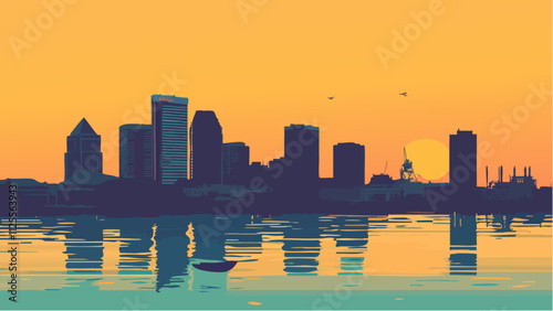 Baltimore Skyline at Dusk