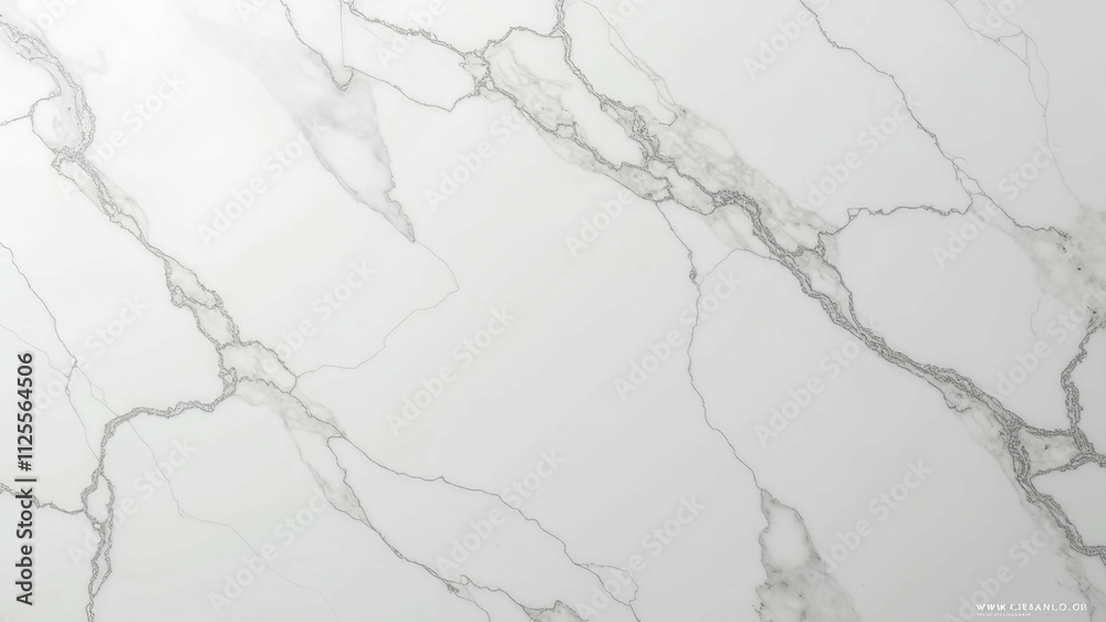 Obraz premium White marble with subtle gray veins, smooth surface, natural stone texture, photographed under even lighting