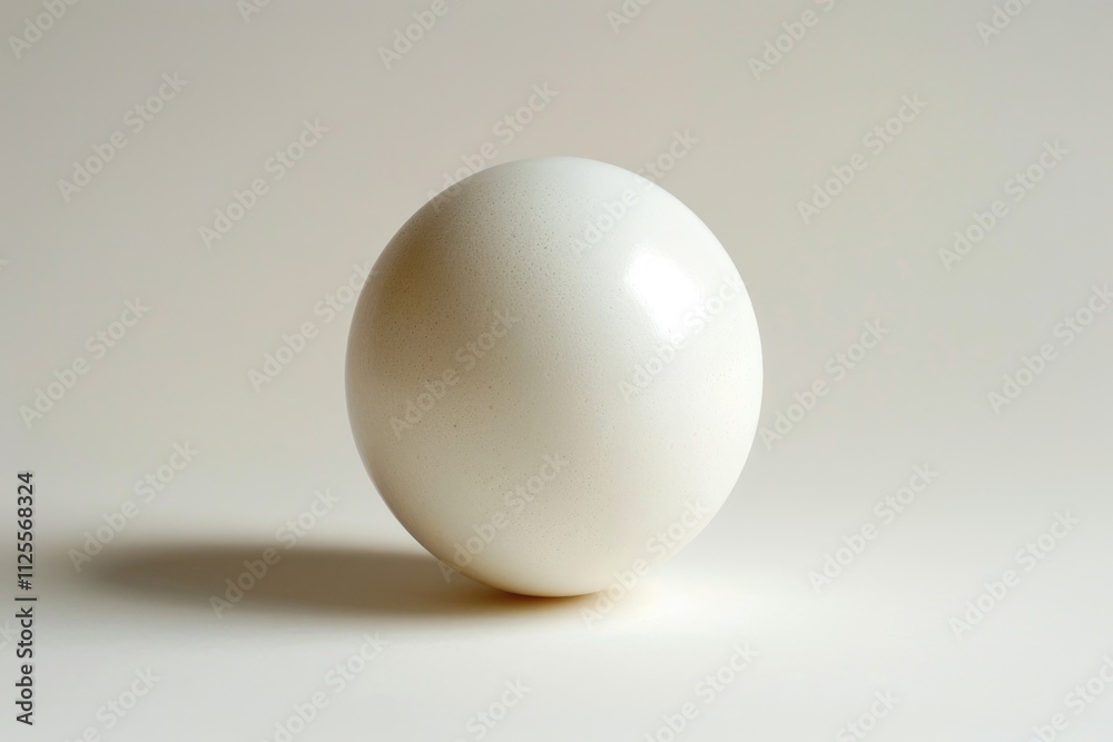 A single white egg sitting on a table