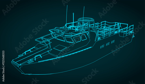 Military patrol boat illustration