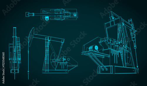 Oil pump jack blueprints