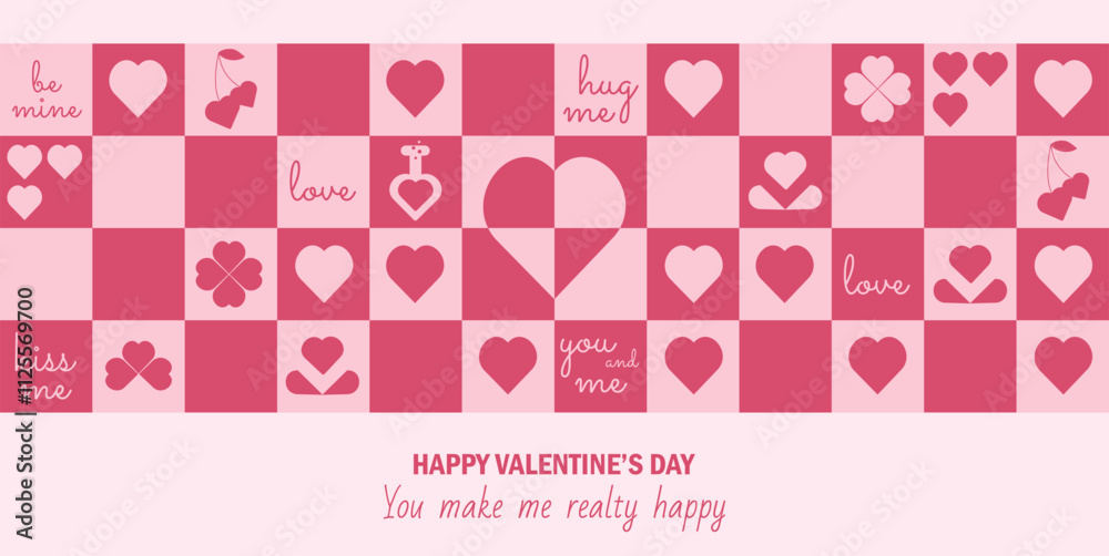 Valentine's Day greeting card. Trendy modern geometric design. Vector illustration. Valentine's Day greeting card. Trendy modern geometric design. Vector illustration.