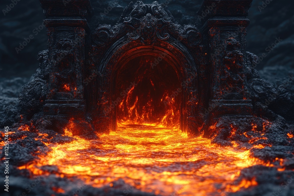 Obraz premium A fire pit with flames burning brightly