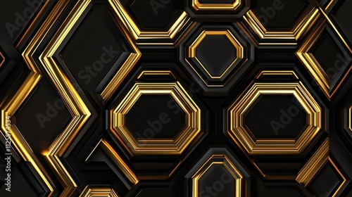 Geometric Pattern Seamless Wallpaper Illustration Gold Texture