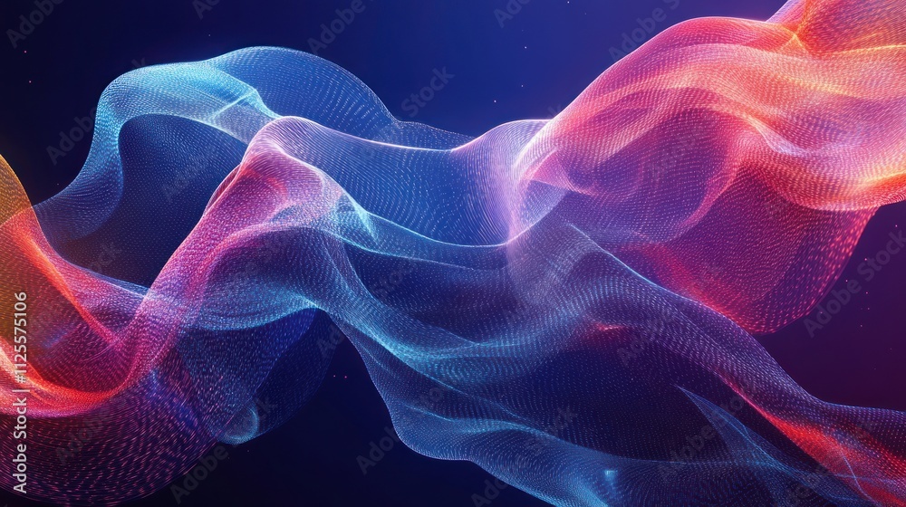 Fototapeta premium Abstract Colorful Wave Energy Flow, Dynamic Digital Art