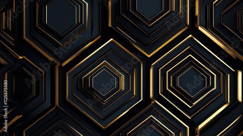 Seamless Geometric Hexagon Pattern Illustration Wallpaper Decor