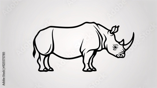 Intricate Rhinoceros Horn Line Art Logo for Logo and Branding Design photo