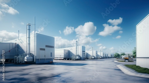 A photo of Sleek Worker Units against Clear Sky