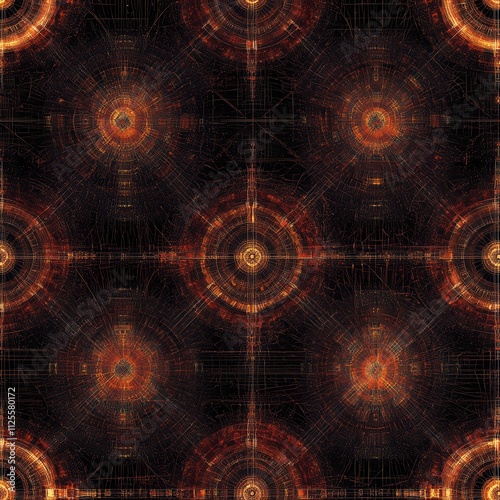 Dynamic Fractal Technology Illustration with Space Pattern and Light Energy Texture