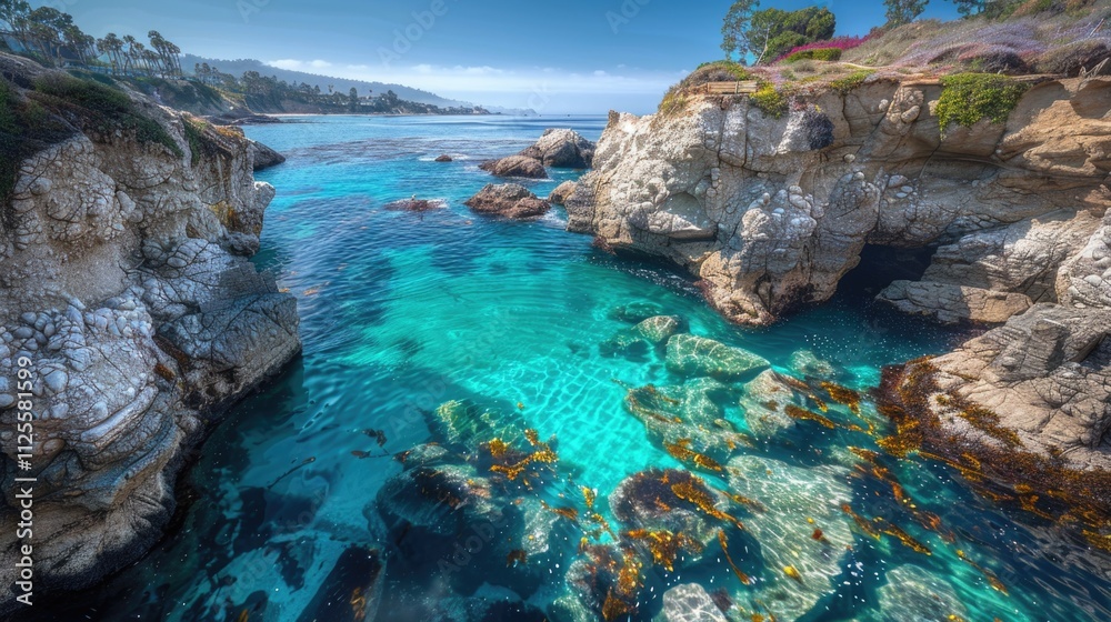A serene lake scene with rocky shoreline and surrounding trees, ideal for use in nature or outdoor themed projects A serene lake scene with rocky shoreline and surrounding trees, ideal for use in nature or outdoor themed projects