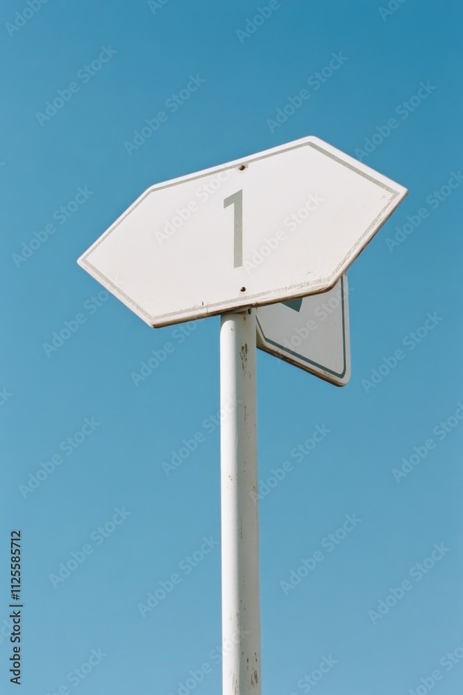 A white street sign perched on top of a metal pole, providing direction and guidance A white street sign perched on top of a metal pole, providing direction and guidance