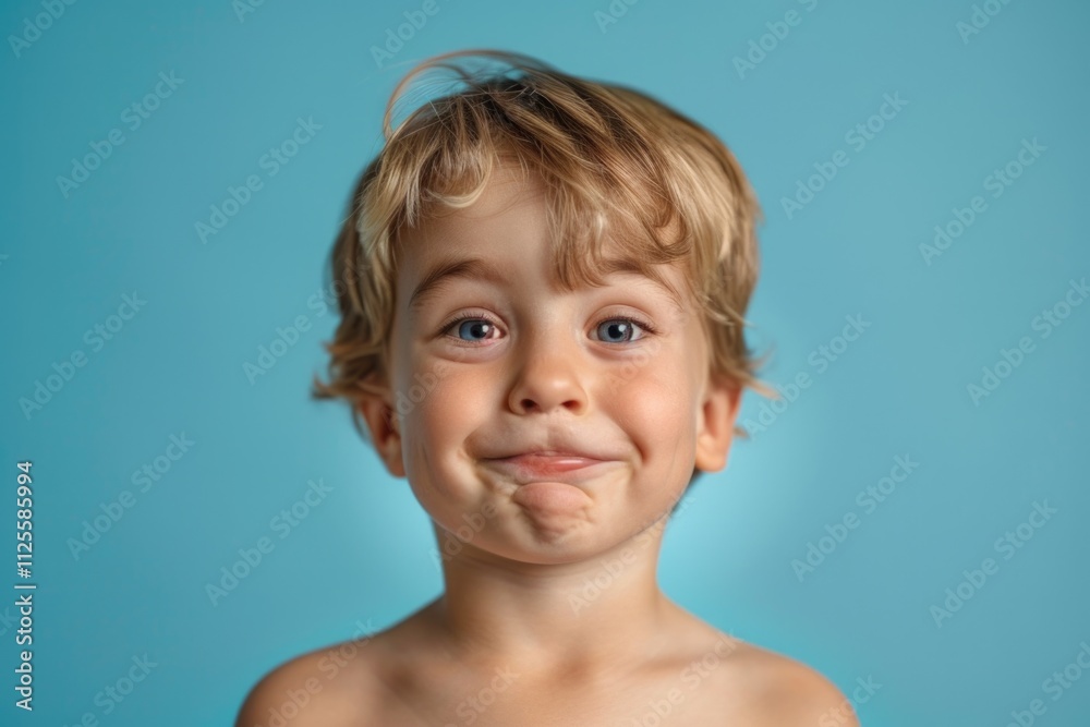 A young boy making a humorous face, great for lighthearted illustrations and children's content A young boy making a humorous face, great for lighthearted illustrations and children's content