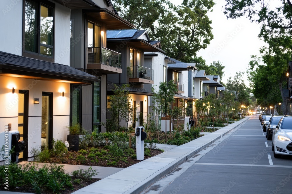 A scenic view of modern homes featuring sleek designs and inviting exteriors, creating a vibrant and community-focused living environment for residents. A scenic view of modern homes featuring sleek designs and inviting exteriors, creating a vibrant and community-focused living environment for residents.