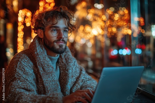 A person sitting at a desk with a laptop, likely doing work or communication